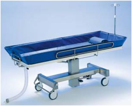 Wózki do mycia pacjentów w pozycji leżącej Merivaara MeriAqua