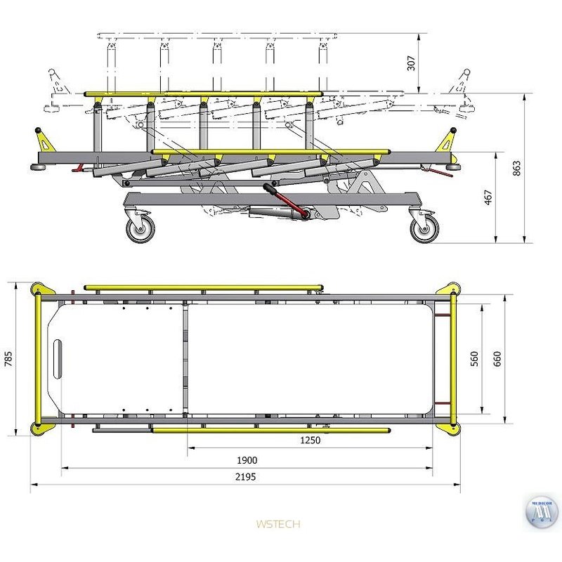 Wózki do transportu chorego w pozycji leżącej WSTECH TC