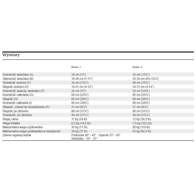 Wózki inwalidzkie dziecięce R82 Serval