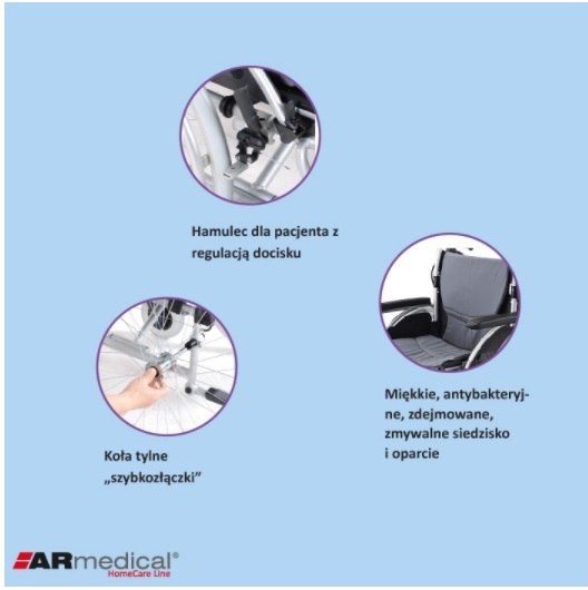 Wózki inwalidzkie standardowe Armedical Ergonomic