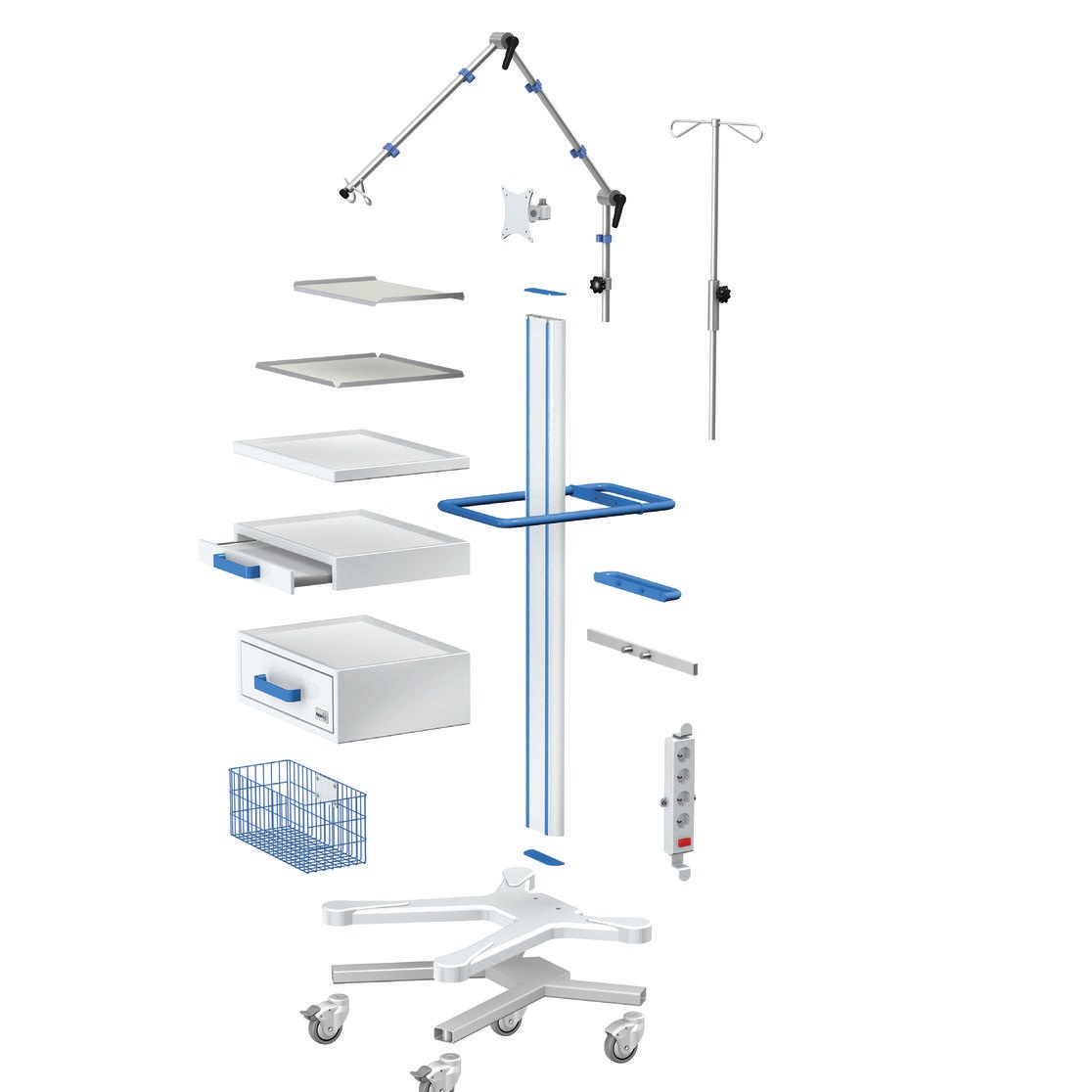 Wózki na aparaturę medyczną TECH-MED Sp. z o.o. APAR-1