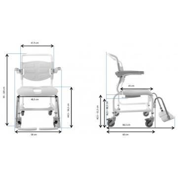 Wózki prysznicowo - sanitarne w pozycji siedzącej HMN 313031