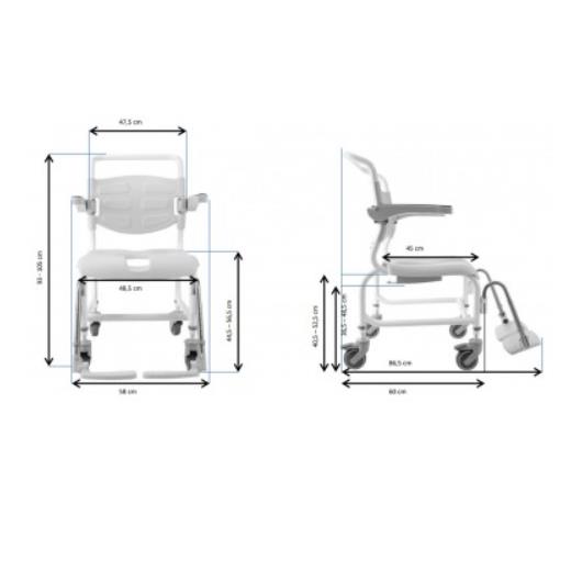 Wózki prysznicowo - sanitarne w pozycji siedzącej HMN Nielsen Line Standard