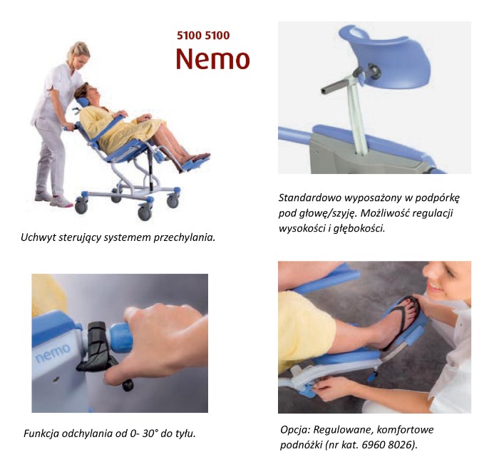 Wózki prysznicowo - sanitarne w pozycji siedzącej Lopital Nemo