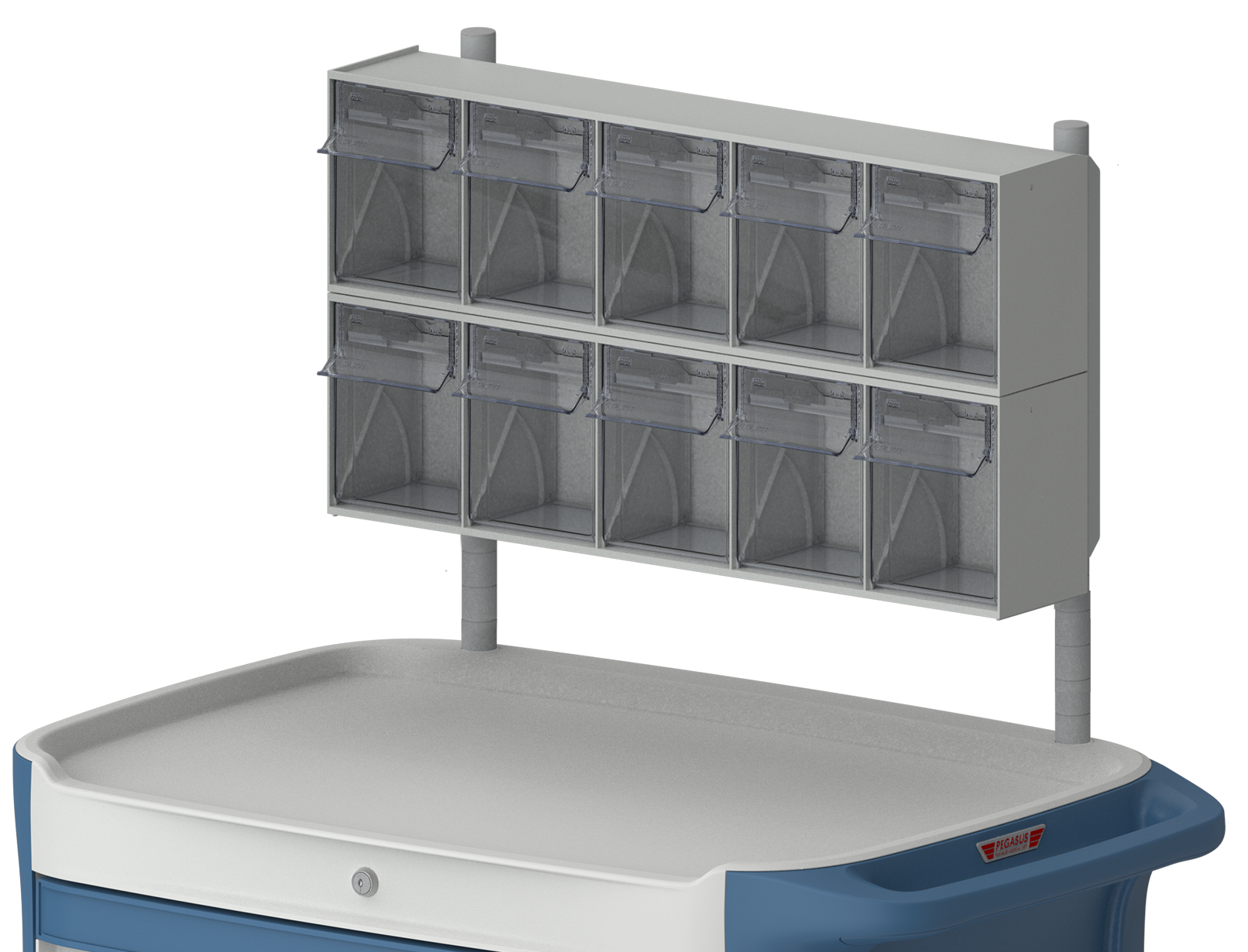 Wózki reanimacyjne i anestezjologiczne - akcesoria Pegasus pojemniki