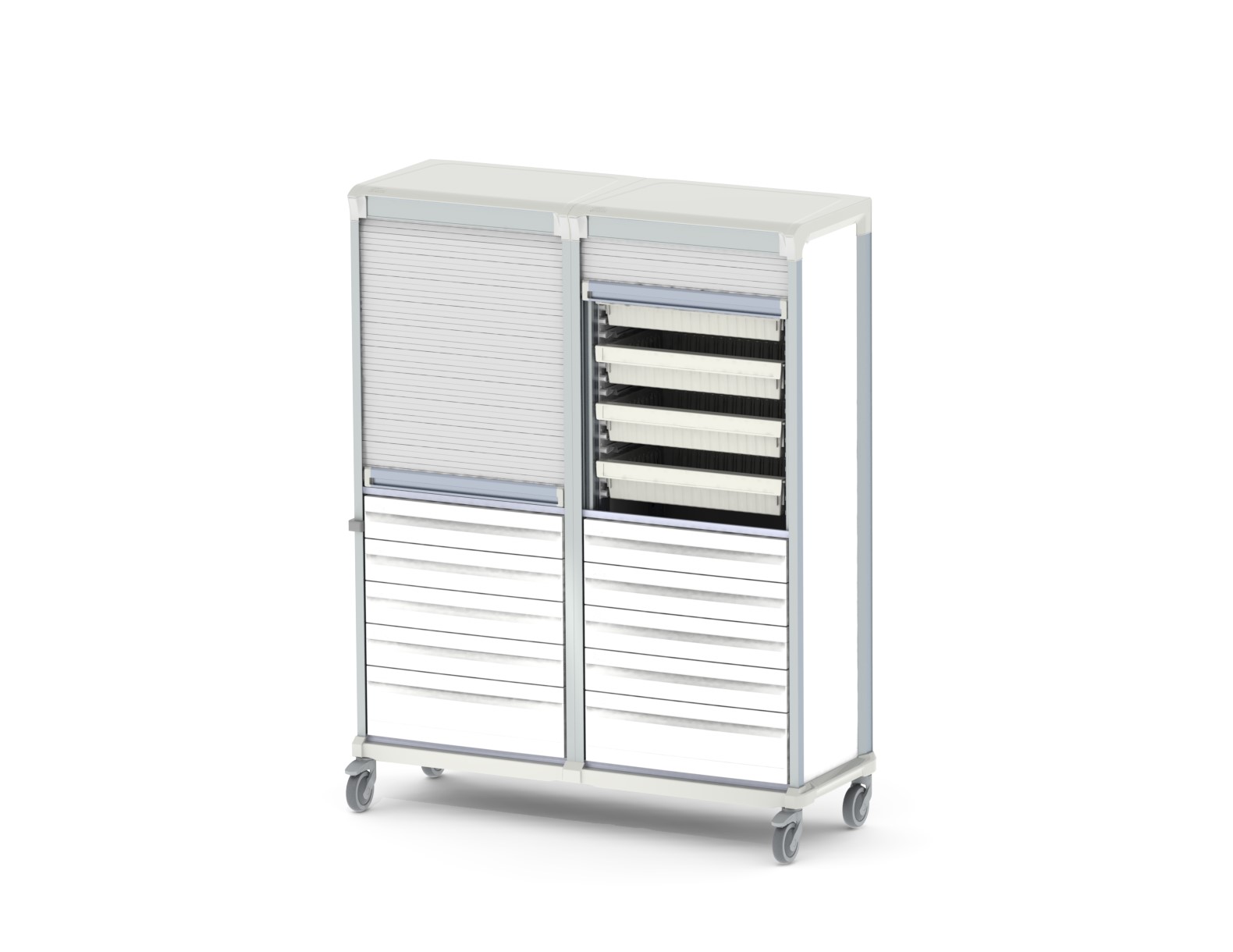 Wózki wielofunkcyjne Pegasus Apollo z szufladami kasetowymi ABS