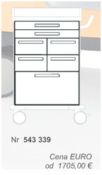 Wózki zabiegowe, organizacyjne i dokumentacyjne (szafki) Blanco 543339