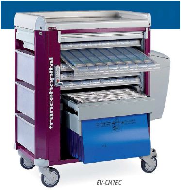 Wózki zabiegowe, organizacyjne i dokumentacyjne (szafki) FRANCEHOSPITAL EV-CMTEC