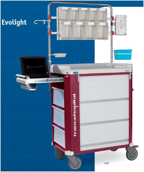 Wózki zabiegowe, organizacyjne i dokumentacyjne (szafki) FRANCEHOSPITAL EVM