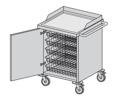 Wózki zabiegowe, organizacyjne i dokumentacyjne (szafki) TRIBO K 302B