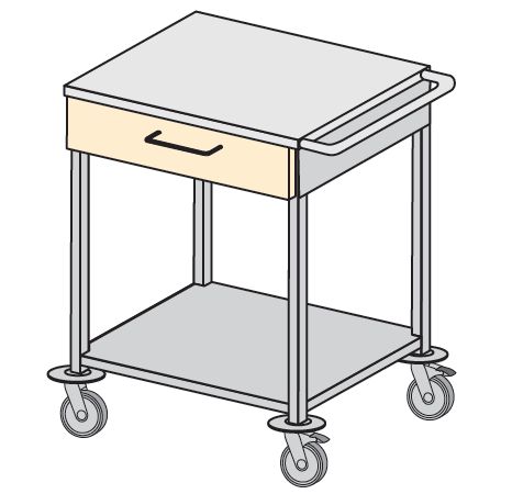 Wózki zabiegowe, organizacyjne i dokumentacyjne (szafki) TRIBO SK 6001/01