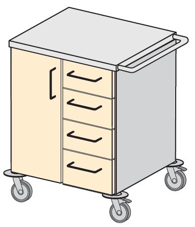 Wózki zabiegowe, organizacyjne i dokumentacyjne (szafki) TRIBO SK 6006/01