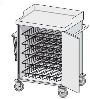 Wózki zabiegowe, organizacyjne i dokumentacyjne (szafki) TRIBO typ MM 302