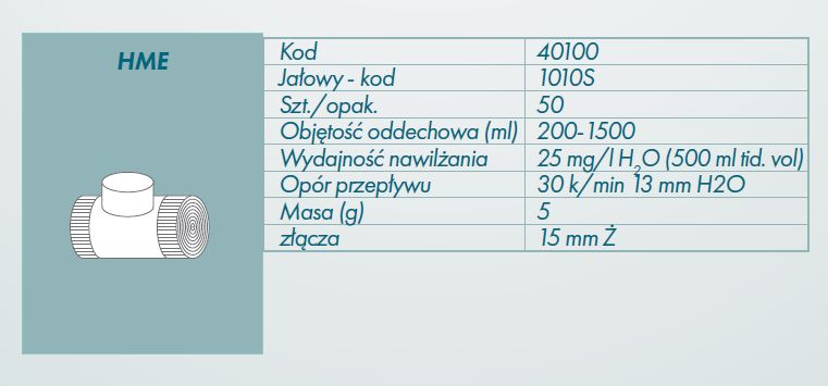 Wymienniki ciepła i wilgoci R-Vent Medikal HME 40100/1010S