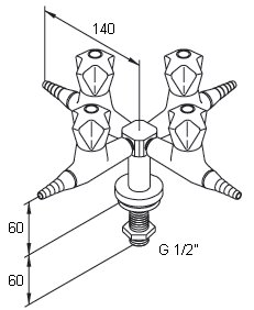 Zawory gazowe laboratoryjne Broen Zawór gazowy BROEN gaz niepalny / 2532 020 8121-08 (18 011.009)