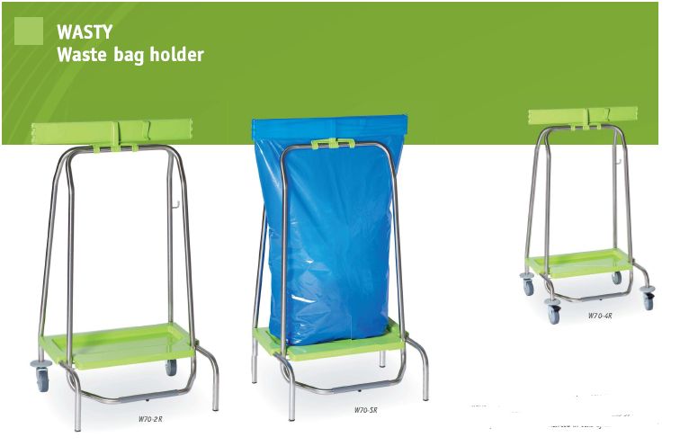 Zbieracze odpadów otwarte z obręczami na worki FRANCEHOSPITAL W70