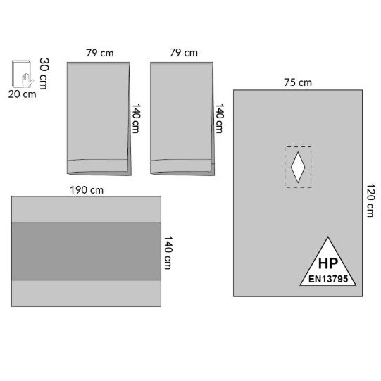 Zestawy do ginekologii – obłożenia pola operacyjnego Medline ES10360CEA