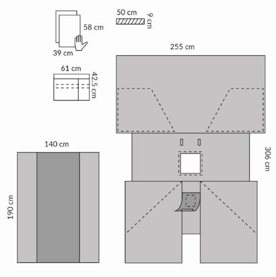 Zestawy do ginekologii – obłożenia pola operacyjnego Medline ES10496CE