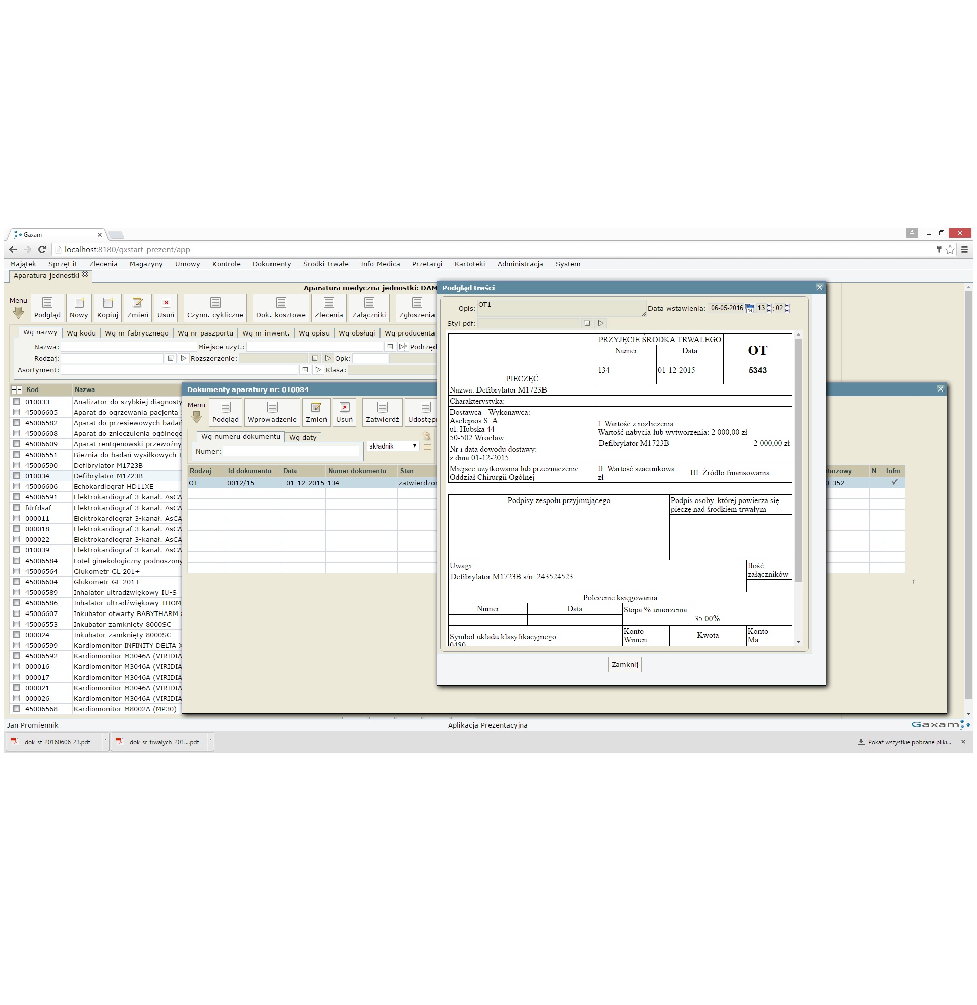Oprogramowanie do zarządzania aparaturą medyczną