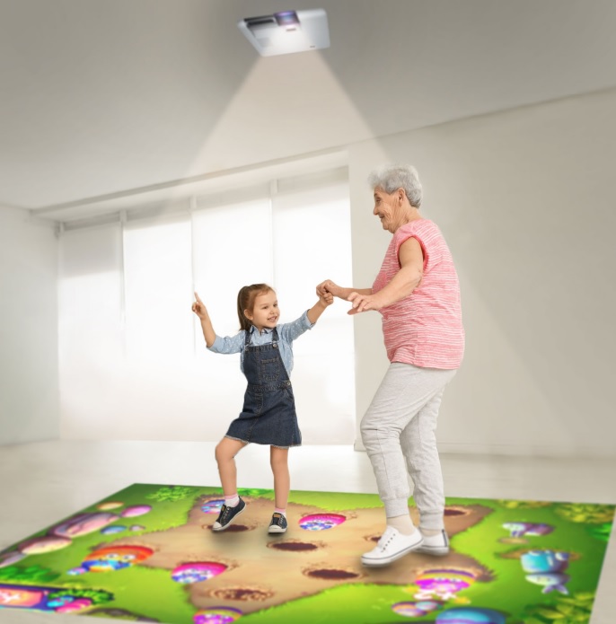 Projektory (rzutniki) interaktywne do gier dla seniorów 